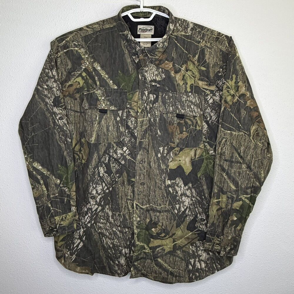 Mossy Oak Field Staff Break-Up Camo Hunting Shirt Men’s 2XL Cotton Blend